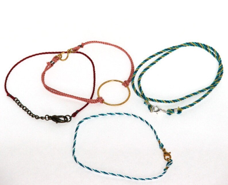 Wine silk cord 1mm hand twisted \u2013 1 yard1 metre