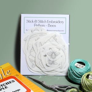 52 Pcs Water Soluble Embroidery Patterns Stabilizers, Stick and