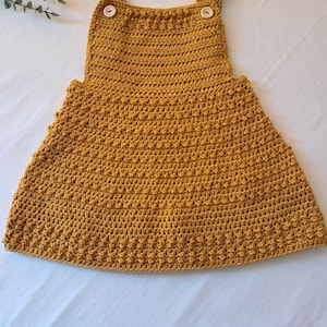 Baby crochet sundress, girl crochet pinafore pattern, (3 months to 2 years) English Instructions