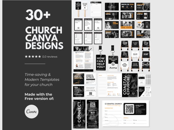 Church Template Bundle Church Bulletin Church Welcome Sign Church Program Church Invitation Church Connection Card Church Handheld Signs