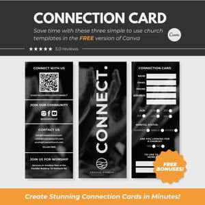 Plantilla de tarjeta de conexión de la iglesia Plantilla de Canva para la iglesia Plantillas para la iglesia Invitación para la iglesia Notas para la iglesia Plantilla de boletín de la iglesia Boletín informativo de la iglesia