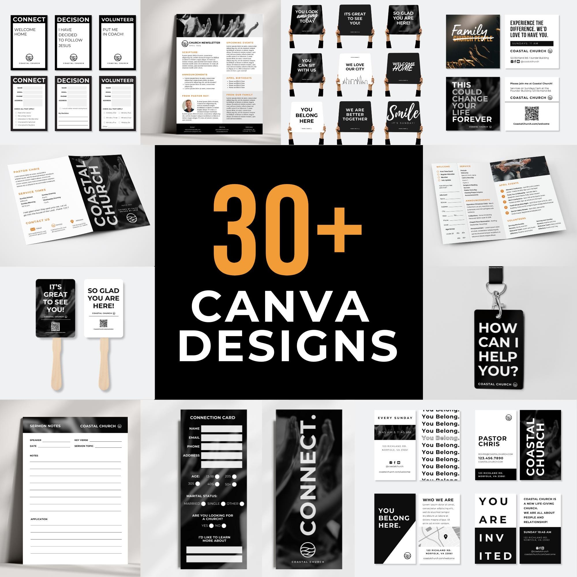 Church Template Bundle Church Bulletin Church Welcome Sign Church Program Church Invitation Church Connection Card Church Sermon Notes