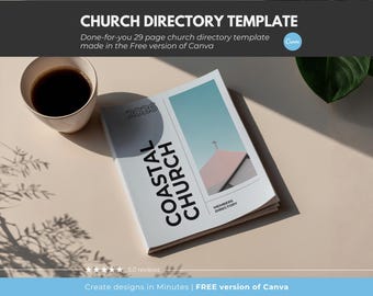 Church Directory Template in Canva, 29 Page Church Directory Proposal, Church Membership Contact Information, Canva Church Photo Directory