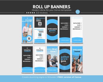 Modern Church Retractable Banners, Church Pop-up Banner, Church Lobby Welcome Signs, Canva Church Banner, Church Welcome Sign Templates