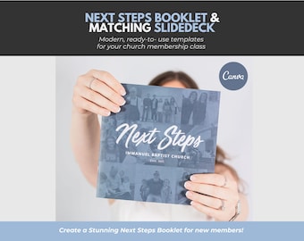 16 Page Next Steps Booklet and Presentation for Canva, Church Next Steps Book, Church Booklet, Next Steps Template Church Membership Booklet