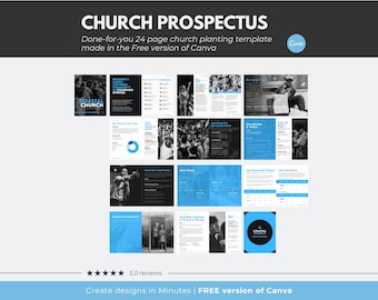 Church Planting Prospectus Template in Canva, 24 Page Church Fundraising Proposal, Church Prospectus Template, Canva Church Plant Proposal