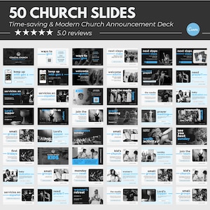Church Announcements Slides Church Pre-Service Slides Bundle Church Livestream Church Slides Church PowerPoint Church Presentation in Canva