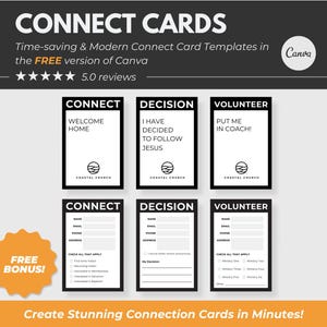 Church Connection Card Template Church Connection Card Set Church Canva Template Church Templates Church Invite Church Notes Church Visitor