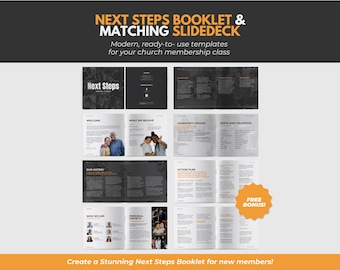 16 Page Next Steps Booklet and Presentation for Canva, Church Next Steps Book, Church Booklet, Next Steps Template Church Membership Booklet