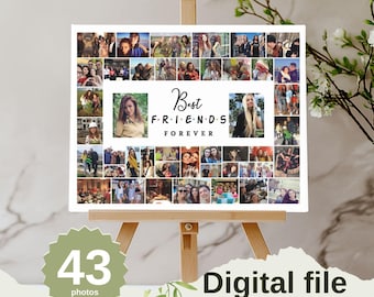 Best friend photo collage, gifts for friends, friendship collage, bff gifts, bestie gift, best friend gift, bestie photo gift