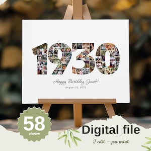Born in 1930 photo collage, 95th birthday gift, Born in 1930 gift, born in 1930 for her, 1930 gifts for her, 95th birthday sign, 95th poster