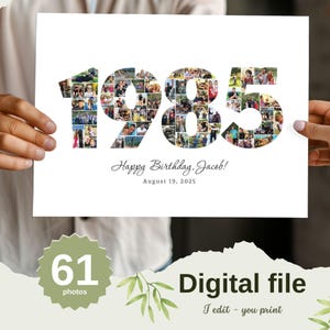 1985 photo collage, 40th birthday photo collage, 40th birthday gifts for women, 40th anniversary gift for parents, 40th birthday collage