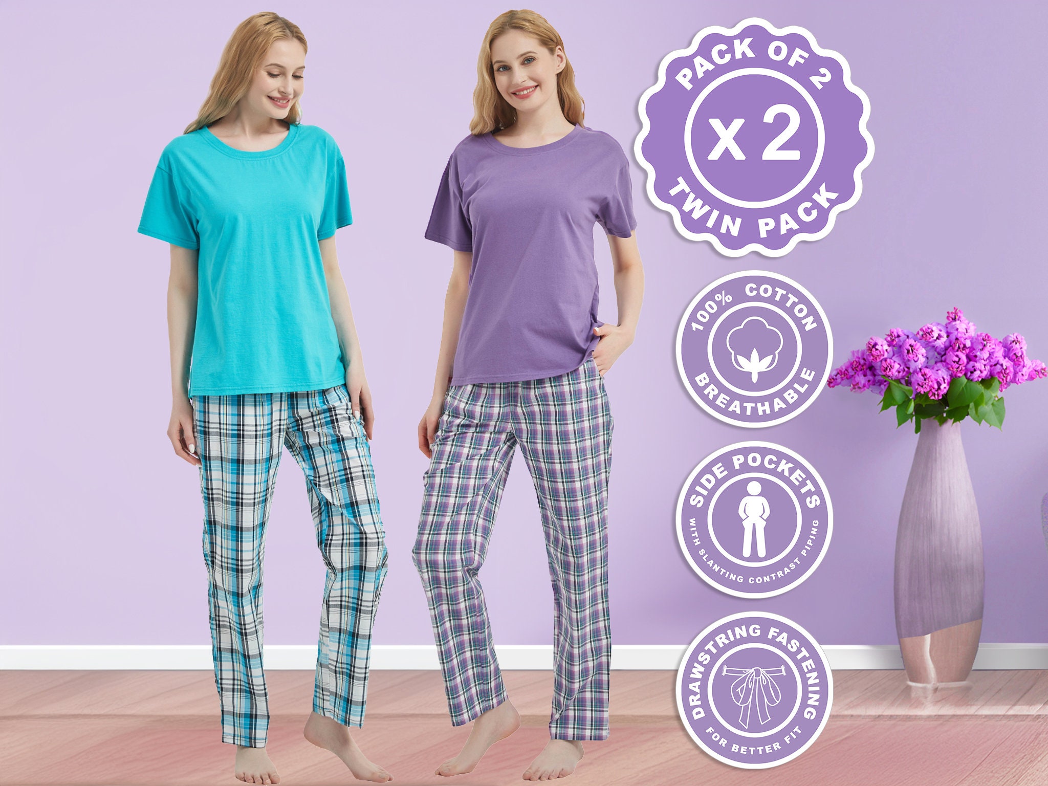 Womens Check Pyjamas Etsy Canada