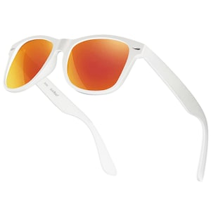 Sunglasses Ladies Sunglass Mens Holiday Eyewear womens White Matte Frame Orange Lens UV400 Protection CAT.3
