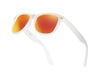 Sunglasses Ladies Sunglass Mens Holiday Eyewear womens White Matte Frame Orange Lens UV400 Protection CAT.3