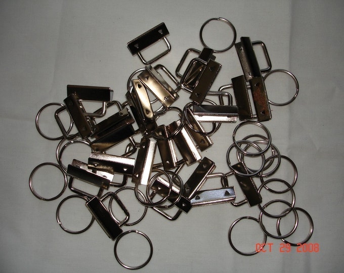 50 Sets of Key Fob Key Chain Nickel Hardware 1.25 Inch Base and Free ...