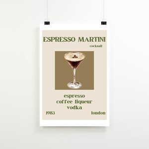 Espresso Martini Wall Art Printable | Poster | Digital Download | Room Decor | Vintage Design | Home Office | Art