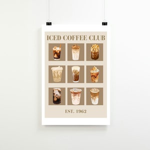 Iced Coffee Club Wall Art Printable | Poster | Digital Download | Room Decor | Modern Design | Home Office | Art | Home Decor | Coffee Art