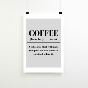 Coffee Wall Art Printable | Poster | Digital Download | Room Decor | Kitchen | Home Office | House Decor | Coffee Bar | Modern