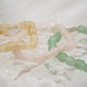 Recycled glass bead bracelets