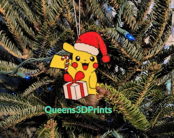 Pikachu Christmas Ornament 3D-printed