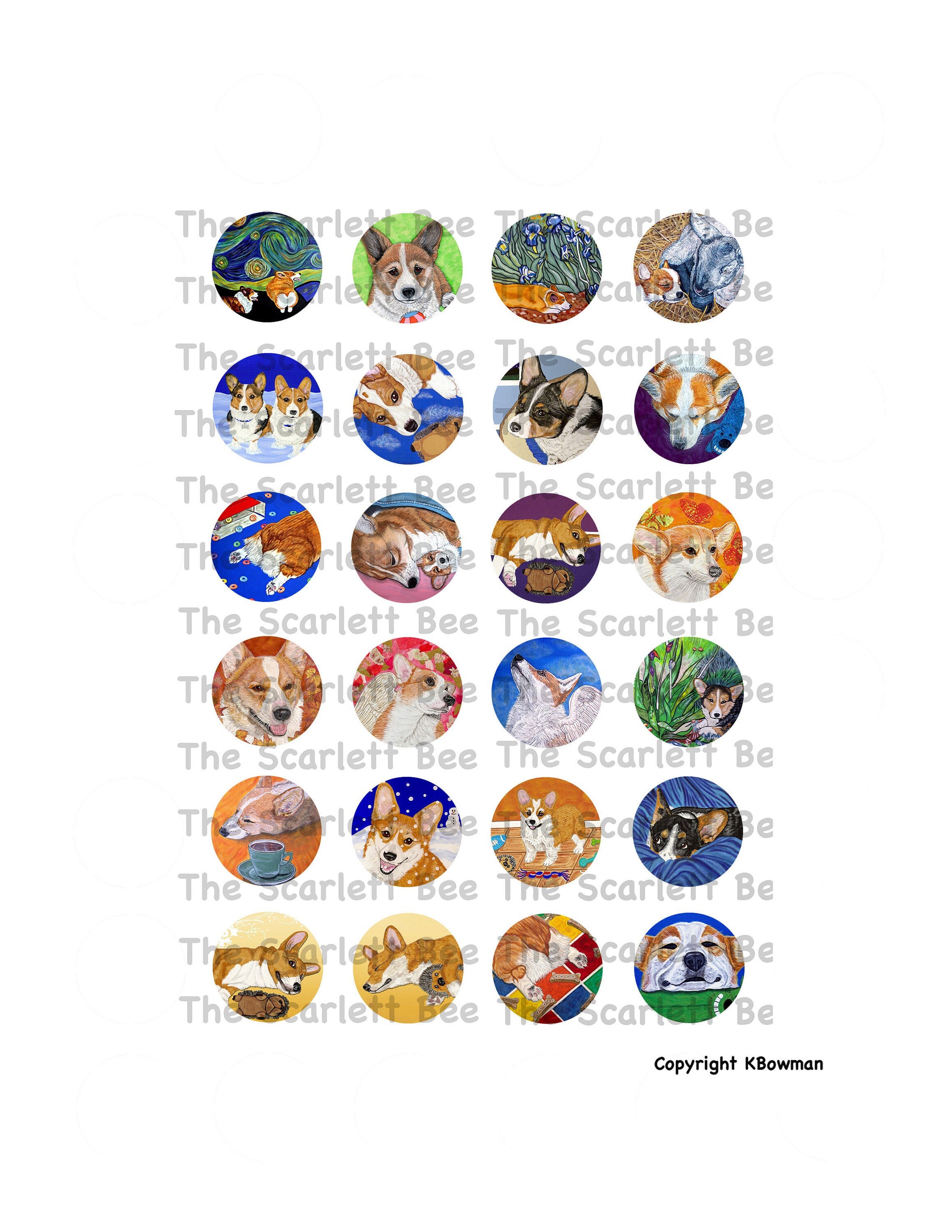 Pembroke Welsh Corgi Corgis Dog Dogs Printable Digital Collage Sheets ...