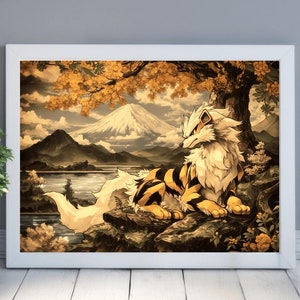Arcanine Anime Poster: Japanisches Wohndekor (Digitaler Download)