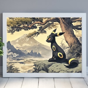 Umbreon, Anime Poster, hohe Qualität, druckbare Wandkunst, Schlafzimmer Wandkunst, Digital, japanische Wohnkultur, Evoli