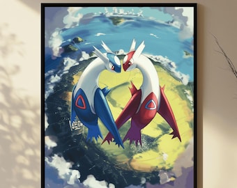 ラティオスとラティアスのアートプリント - Etsy 日本