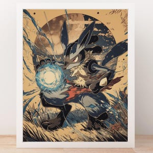 Lucario, Anime Poster, Anime, High Quality, Printable Wall Art, Bedroom Wall Art, Digital, Japanese Home Decor