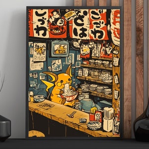Raichu Ramen Anime Poster: Japanese Home Decor (Digital Download)