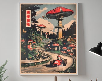 Mario Kart, Anime Poster, High Quality, Printable Wall Art, Bedroom Wall Art, Digital, Japanese Home Decor