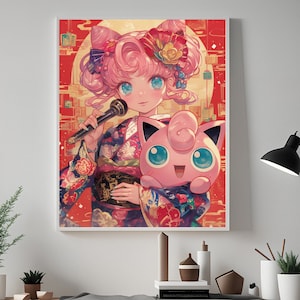 Singler and Cute Creature, Anime Poster, High Quality, Printable Wall Art, Bedroom Wall Art, Digital, Japanese Home Decor