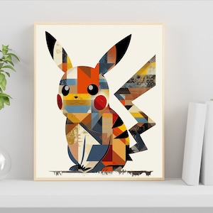 Pikachu Poster, Anime Poster, High Quality, Printable Wall Art, Bedroom Wall Art, Digital, Japanese Home Decor