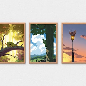 Bug Evolution Anime Poster Set: Japanese Wall Art (Digital Download)