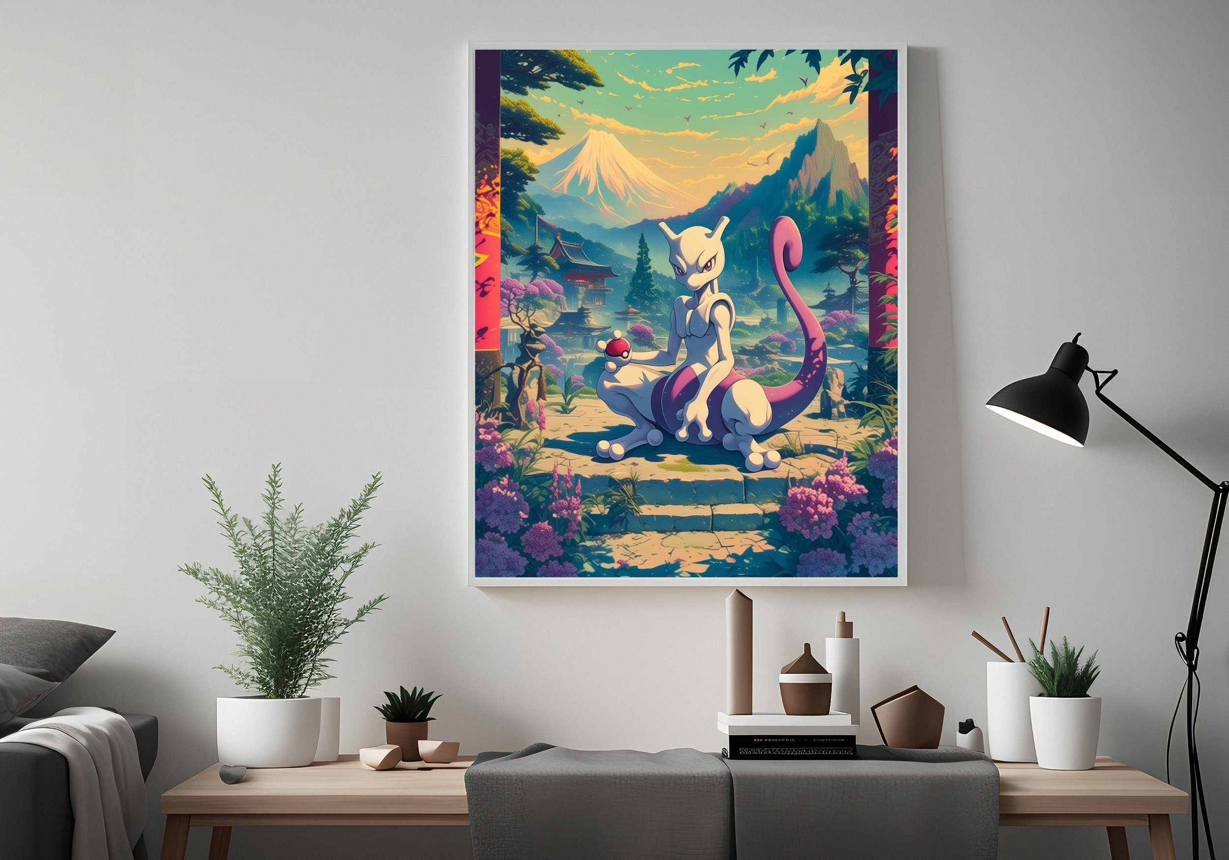 Mewtwo Pokemon, Anime Poster, High Quality, Printable Wall Art, Bedroom Wall Art, Digital, Japanese Home Decor - Etsy