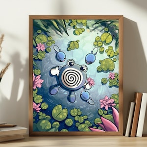 Poliwhirl, Anime Poster, High Quality, Printable Wall Art, Bedroom Wall Art, Digital, Japanese Home Decor