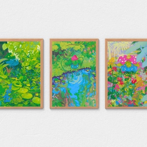 Bulbasaur, Ivysaur, Venusaur,  Anime Poster, High Quality, Printable Wall Art, Home Wall Art, Digital. TCG Reimagined Art Expansion