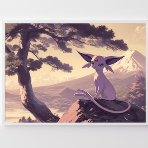 Espeon Anime Poster: Japanese Home Decor (Digital Download)