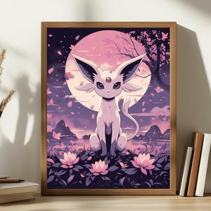 Espeon Anime Poster: Japanese Home Decor, Printable Wall Art (Digital Download)