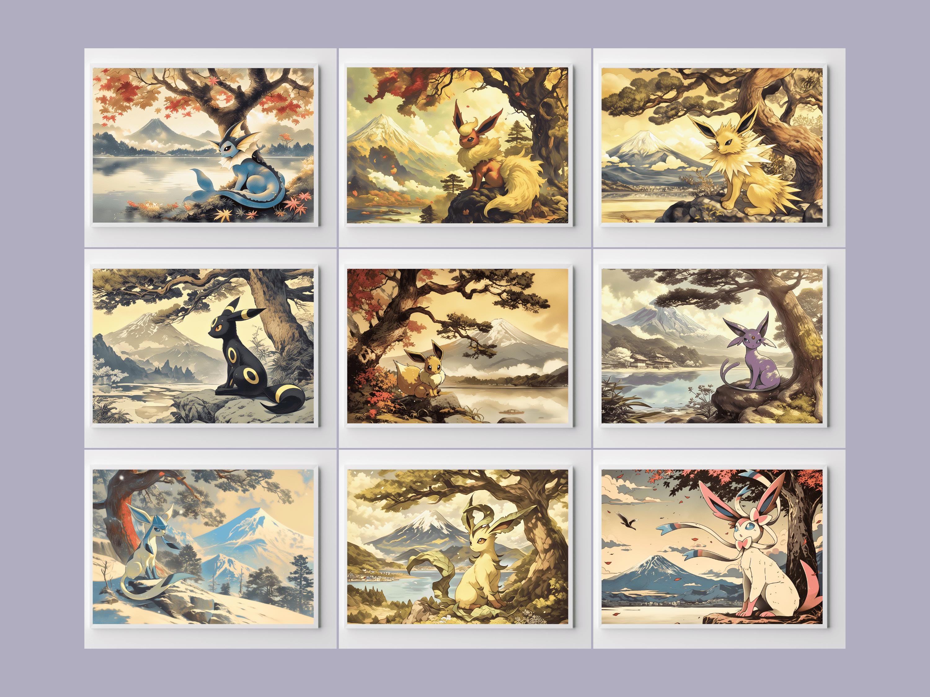 Eeveelutions, bundle Poster, High Quality, Printable Wall Art, Bedroom Wall Art, Digital, Japanese Home Decor. Perfect Gift