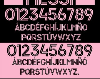 Inter Miami 2026 Jersey Font – Digital Download for Shirts, Names & Numbers | Vector Typeface Kit Shirt Soccer. Messi Font