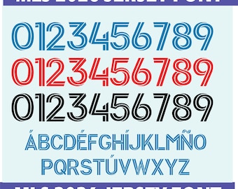 MLS Jersey Font 2026– Digital Download for Shirts, Names & Numbers | Vector Typeface Kit Shirt Soccer.