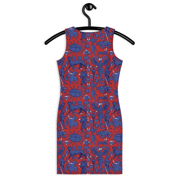 renaissance bodycon dress Women's Shape Renaissance Print High Neck Mesh Bodycon Dress
