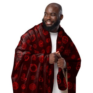 Crimson Veil: Sherpa Blanket
