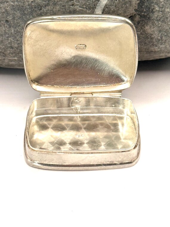 Silver rectangular pillbox 925 silver | Smooth su… - image 10