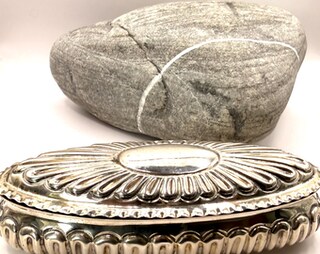 Casablanca Ciotola Decorativa Gilde Purley Metallo Argento Antico 60x16x7 Cm