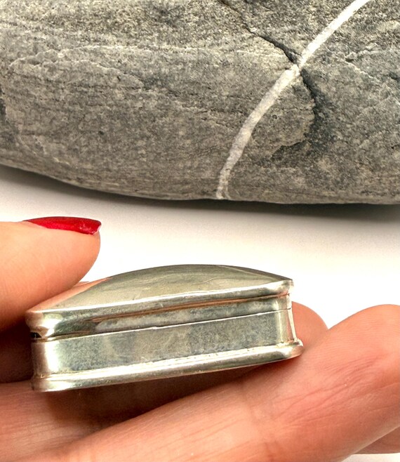 Silver rectangular pillbox 925 silver | Smooth su… - image 7