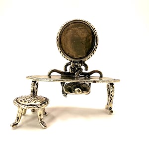 silver vintage dressing table Dresden Vintage Bone White Vanity Desk