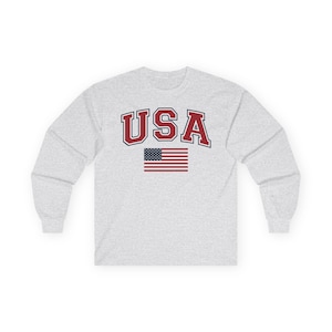 USA Style Long Sleeve Tee | Classic American Flag Shirt